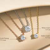 Lab Diamond Round Cut Solitaire Necklace