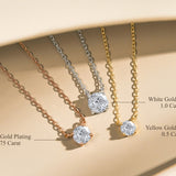Lab Diamond Round Cut Solitaire Necklace