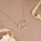 Lab Grown Diamond Interlocking Heart Shape Pendant Necklace