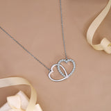 Lab Diamond Interlocking Heart Shape Necklace