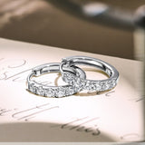 Lab Diamond Six Stones Classic Hoop Earrings