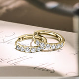 Lab Diamond Six Stones Classic Hoop Earrings
