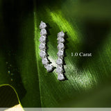 1 Carat Round Cut Lab Diamond Linear Drop Earrings