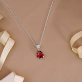 3.25 Carat Birthstones Round and Pear Cut Dangle Necklace