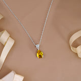 3.25 Carat Birthstones Round and Pear Cut Dangle Necklace