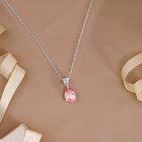 3.25 Carat Birthstones Round and Pear Cut Dangle Necklace