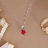 3.25 Carat Birthstones Round and Pear Cut Dangle Necklace