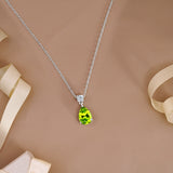 3.25 Carat Birthstones Round and Pear Cut Dangle Necklace