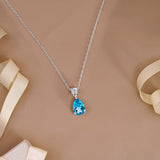 3.25 Carat Birthstones Round and Pear Cut Dangle Necklace
