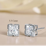 5.5 Carat Moissanite Flower Stud Earrings
