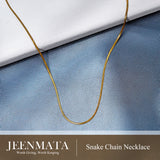 JeenMata 17- & 18-Inches Snake Chain Necklace in Yellow Gold Plating - Fashion Necklace for Everyday Wear