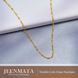 JeenMata 16-18 Inches Twinkle Link Chain Necklace in Yellow Gold Plating - Fashion Necklace for Everyday Wear