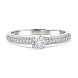 Certified 1 Ct Round  Lab Diamond Micro Pave Set Engagement Ring