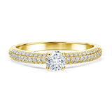 Certified 1 Ct Round  Lab Diamond Micro Pave Set Engagement Ring