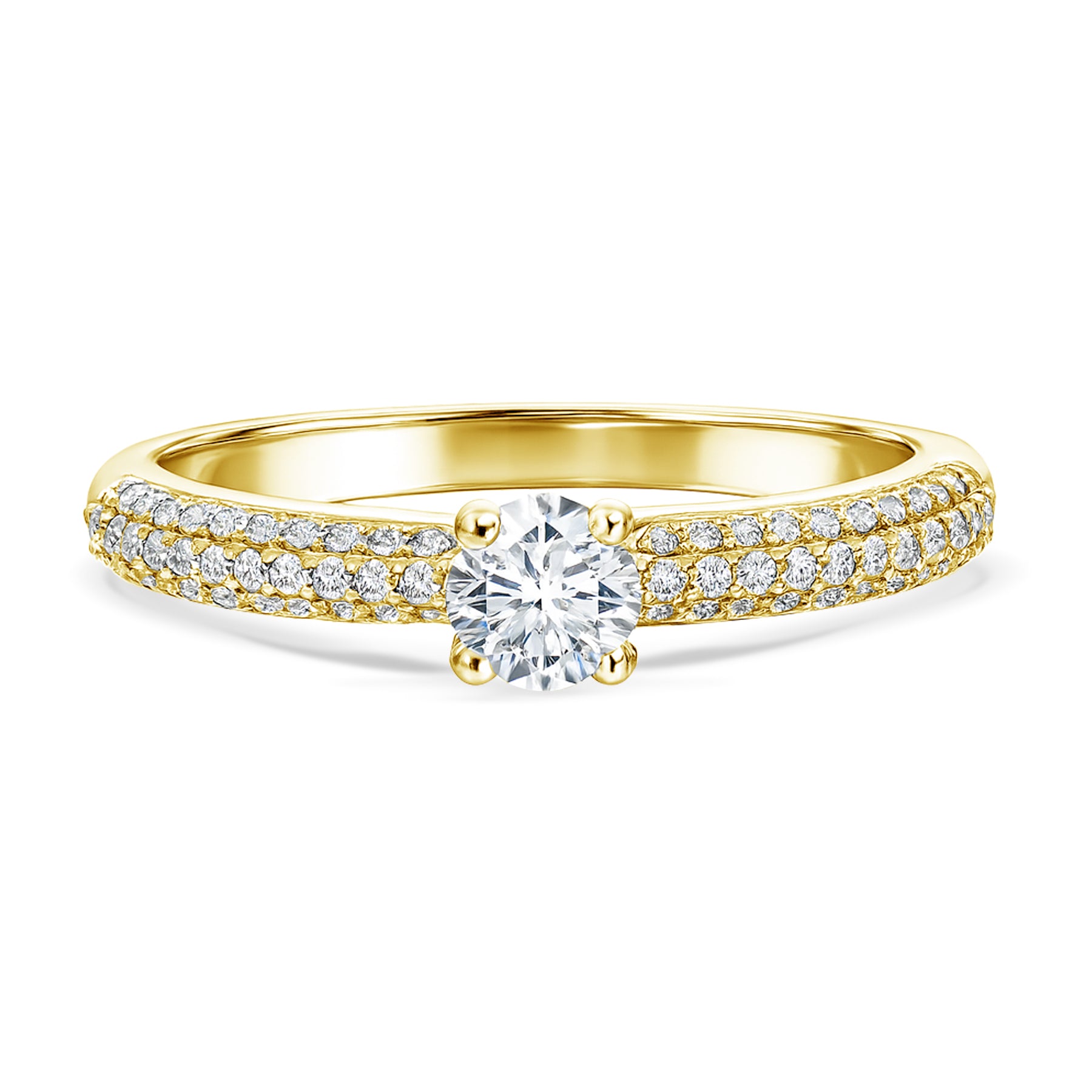 Certified 1 Ct Round  Lab Diamond Micro Pave Set Engagement Ring