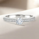 Certified 1 Ct Round  Lab Diamond Micro Pave Set Engagement Ring