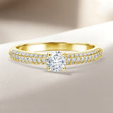 Certified 1 Ct Round  Lab Diamond Micro Pave Set Engagement Ring