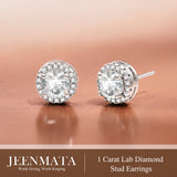 1-Carat Round Cut Stud Earrings