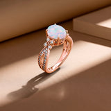 Inifnity 3.5 Ct Oval Cut Lab Created Opal Milgrain Engagement Ring