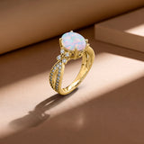 Inifnity 3.5 Ct Oval Cut Lab Created Opal Milgrain Engagement Ring