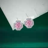 Pink Halo Stud Earrings – Elegant Floral Inspired Sparkling Jewelry
