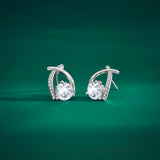 Modern Swirl Teardrop Stud Earrings – Elegant Silver Fashion Jewelry