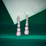 Pink Drop Dangle Earrings – Elegant Linear Statement Jewelry