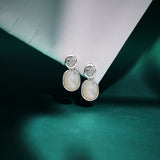 Elegant White Stone Dangle Earrings – Classic Fashion Jewelry