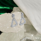 Geometric Triangle Drop Earrings – Elegant Sparkling Statement Jewelry