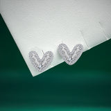 Sparkling Heart Earrings – Sweet Romantic Stud Jewelry