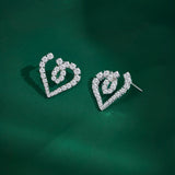 Modern Heart Swirl Earrings – Stylish Sparkling Fashion Jewelry