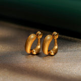 Elegant Matte Gold Minimalist Hoop Earrings – Modern Everyday Jewelry