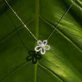 Delicate Blossom Pendant Necklace – Elegant Floral Sparkling Jewelry