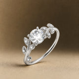 1.05 ct Round Lab Diamond Vine Design Leaf Engagement Ring