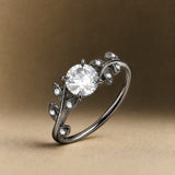1.05 ct Round Lab Diamond Vine Design Leaf Engagement Ring