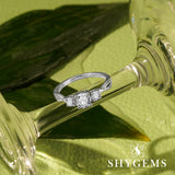 1.10 Ct Round Lab Diamond Three-Stone Twisted Engagement Ring