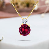 3.75 Carat Birthstone Dangling Round Cut Necklace