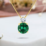 3.75 Carat Birthstone Dangling Round Cut Necklace