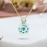 3.75 Carat Birthstone Dangling Round Cut Necklace