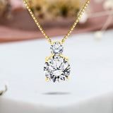 3.75 Carat Birthstone Dangling Round Cut Necklace