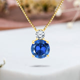 3.75 Carat Birthstone Dangling Round Cut Necklace