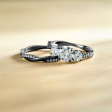 2 Ct Round Lab Diamond Twist Three Stone Bridal Set