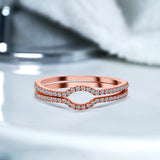 Pair of 0.50 Carat Round cut Art Deco Wedding Ring Band