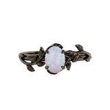 Nature Inspired 1 Ct Oval Cut Lab Opal Engagement Ring