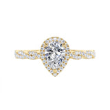 1.25 Carat Pear Moissanite Infinity Engagement Ring