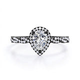 1.25 Carat Pear Moissanite Infinity Engagement Ring