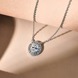 2 Carat Halo Moissanite Vintage Inspired Pendant Necklace