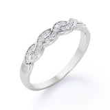 0.25 Carat Round Cut Pave-Channel Infinity Wedding Band in 18K Rose Gold Plating over Silver