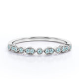 0.25 Carat March Birthstone Art-Deco Wedding Band