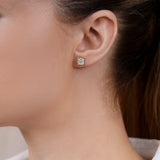 Moissanite 4 Prong Solitaire Stud Earrings